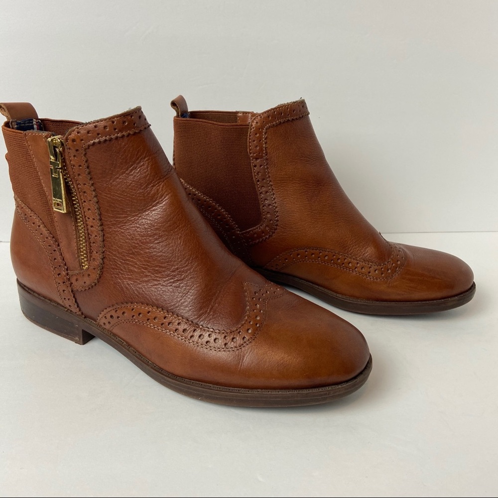 Tommy Hilfiger Twodettan Brown Ankle Booties 9.5